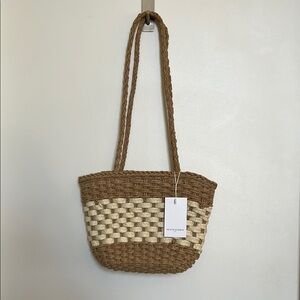 NWT! Woven rattan tote bag